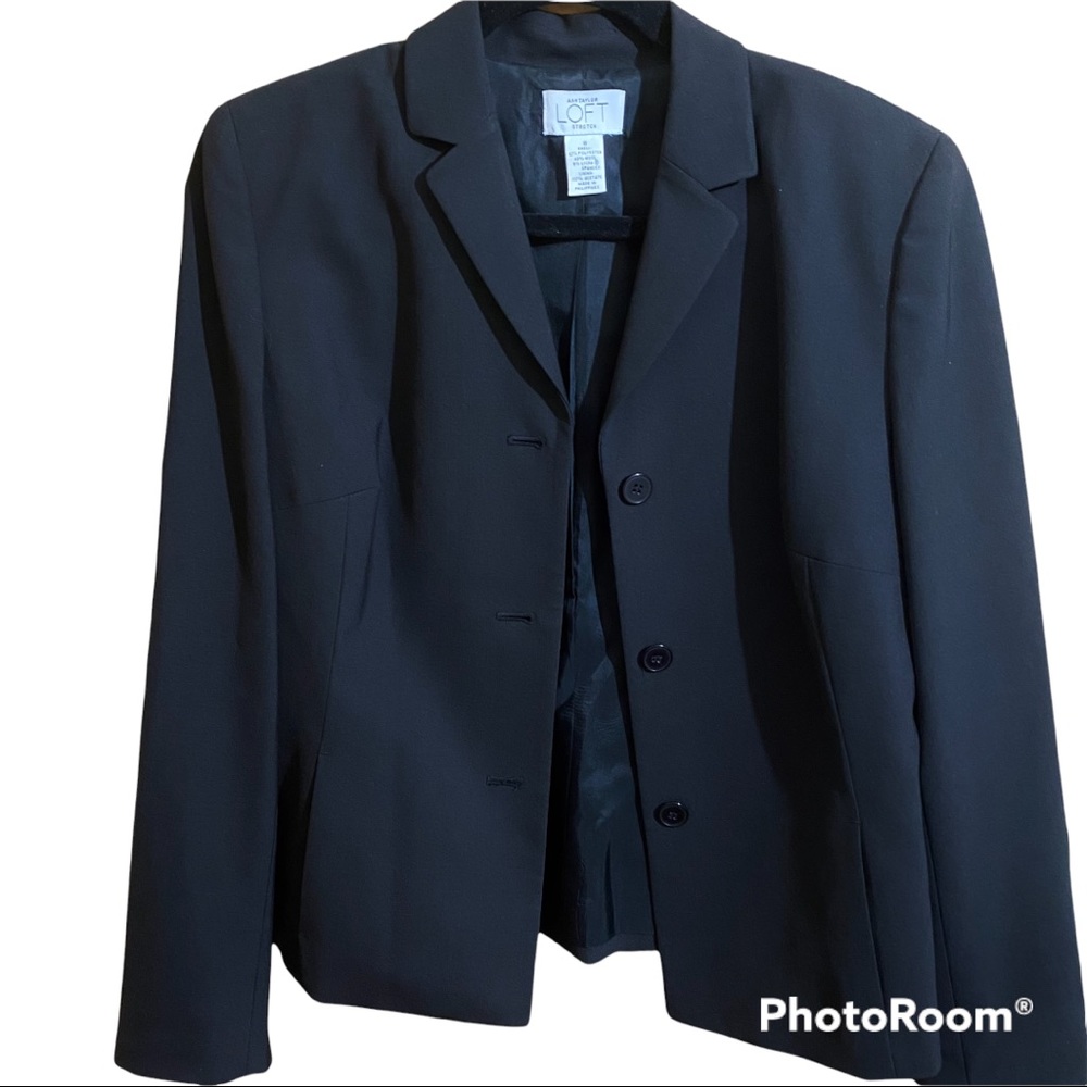 Loft Ann Taylor Black Stretch Blazer Size 8